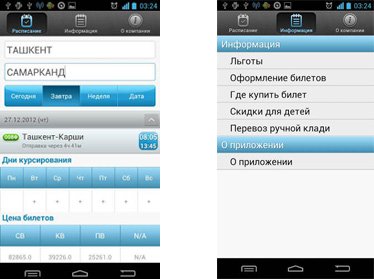 Железнодорожники Узбекистана запустили приложение для Android 