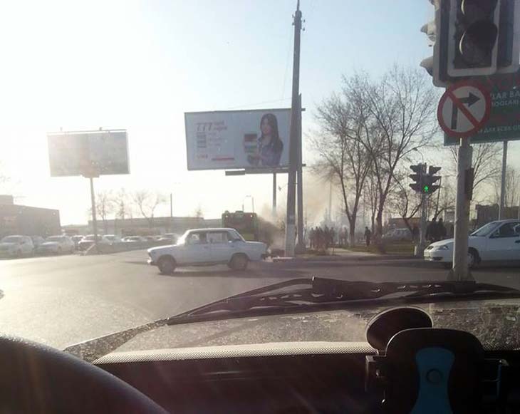 В Ташкенте опять горит автобус (фото)