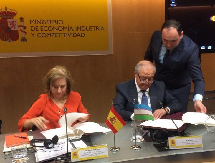 Правительства Узбекистана и Испании подписали меморандум о сотрудничестве в промышленности 