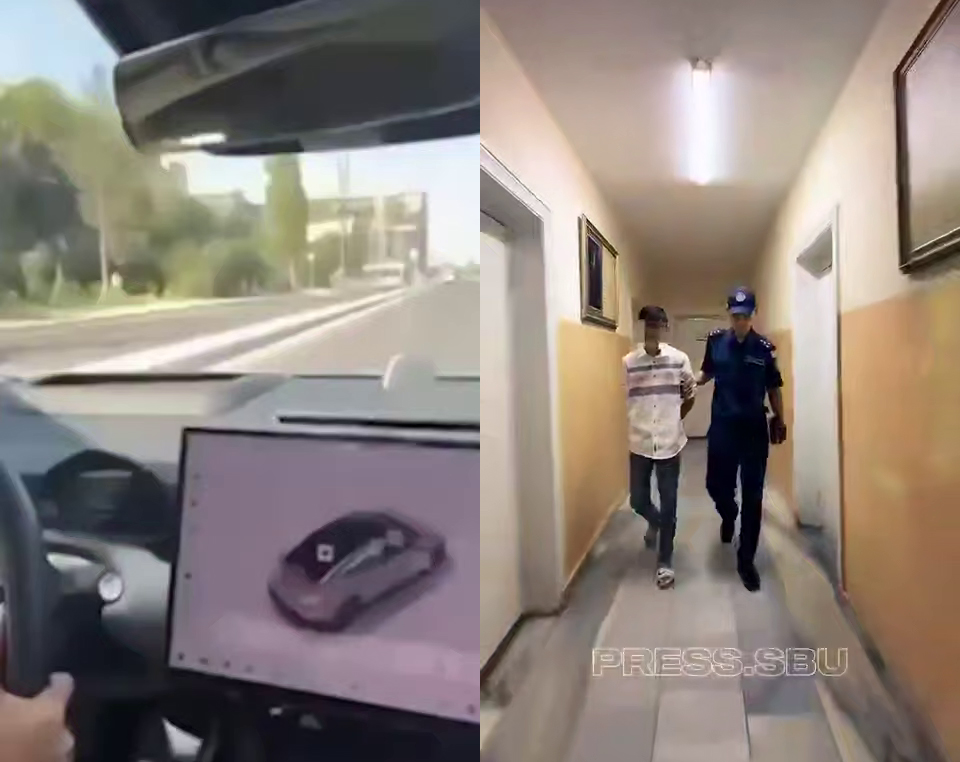 Лихача на крутой иномарке, рассекавшего по Ташкенту на бешеной скорости, посадили на 5 суток. Видео 