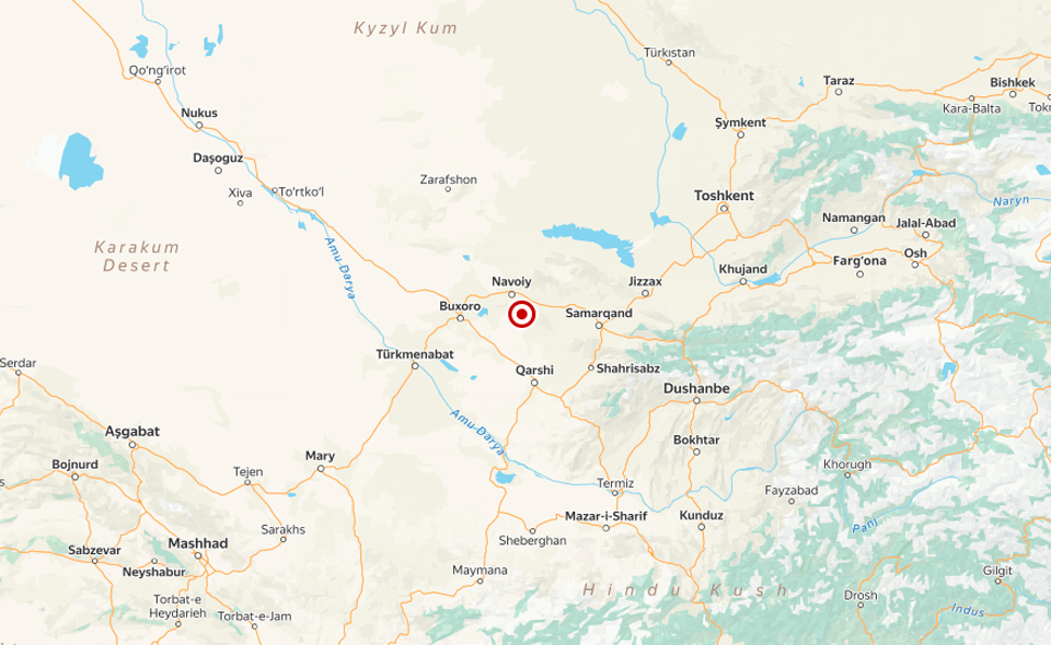 В Узбекистане произошло землетрясение силой 4 балла. Эпицентр располагался в Самаркандской области  