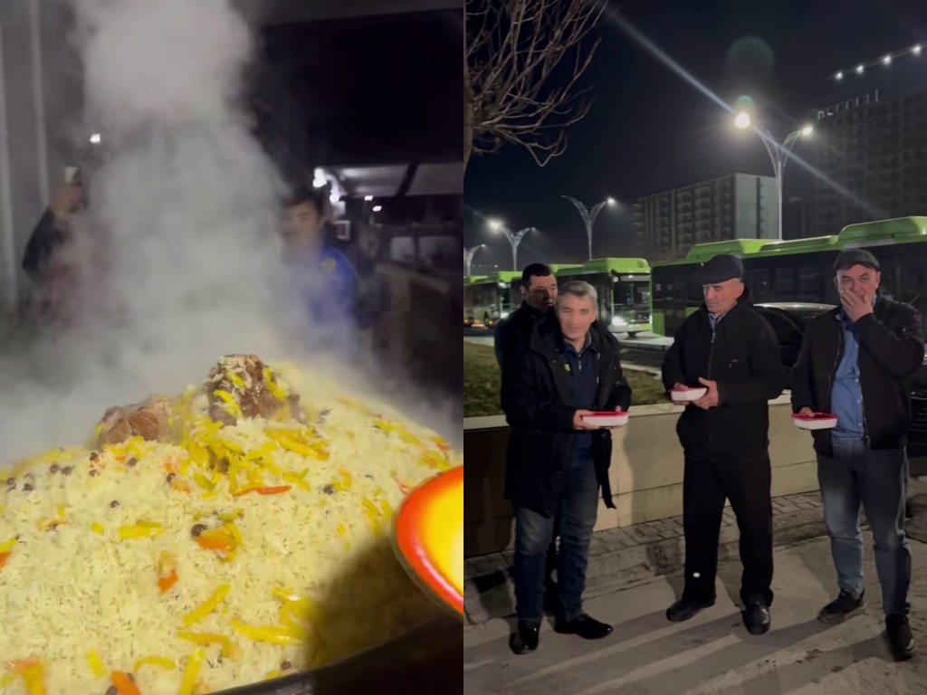 Для водителей ташкентских автобусов организовали горячее питание на заправках. Видео