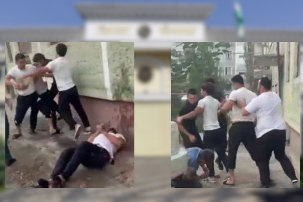 В Андижане толпа мужчин жестоко избила двух граждан. Видео