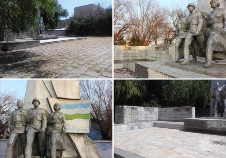 В Ташкентской области пропал памятник погибшим во Второй мировой войне землякам. На его месте идет стройка