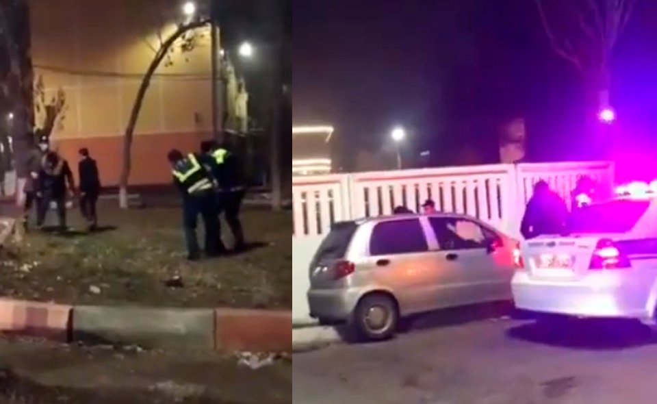 В Ташкенте группа молодых людей в новогоднюю ночь устроила драку с сотрудниками правоохранительных органов 