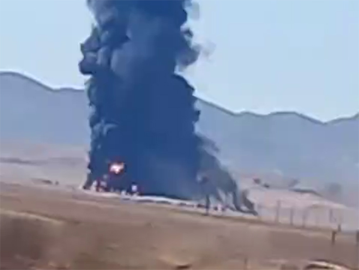 В Кашкадарье произошло возгорание на складе дизельного топлива. Видео
