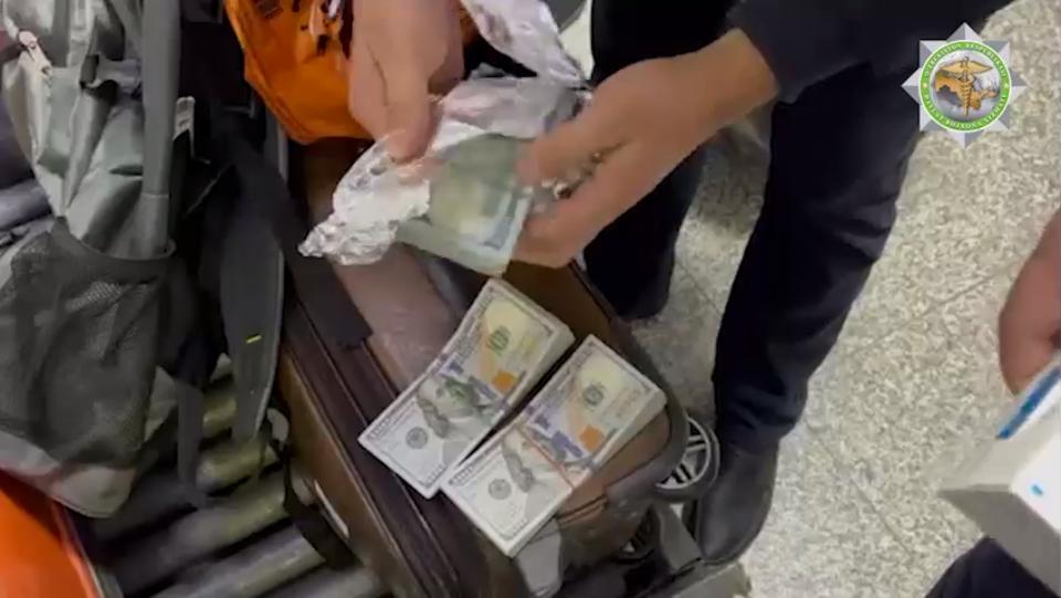 Пассажир пытался вывезти из Узбекистана около 300 тысяч долларов, спрятанных в нарыне и шашлыке. Видео 