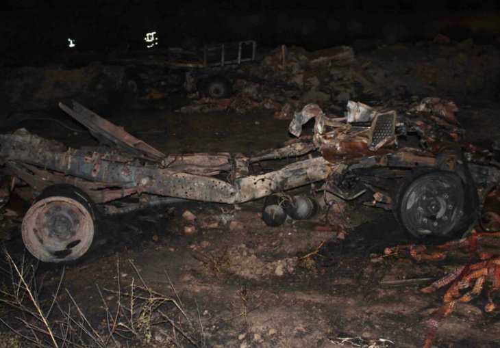 Фото: последствия взрыва газовозов в Карши 