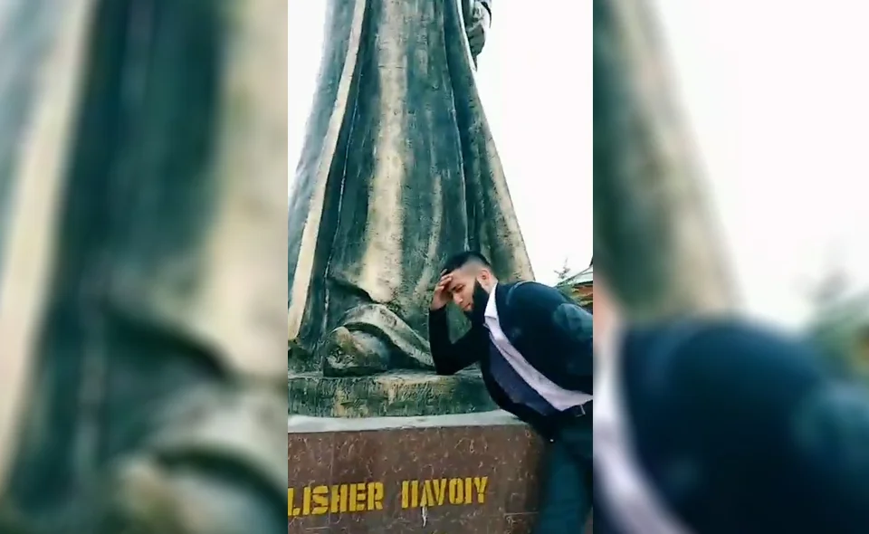 Тиктокера, снявшего видео возле памятника Алишера Навои, посадили на 15 суток 