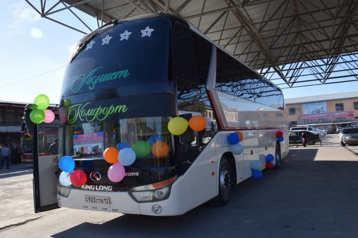Запущен новый международный автобусный маршрут Самарканд – Туркистан 