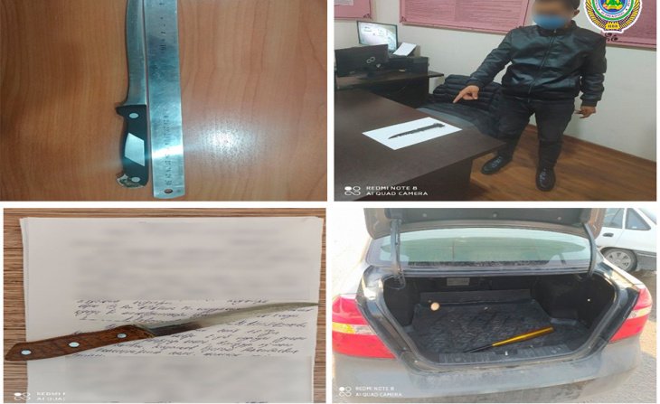 В Ташкенте оштрафовали десятки людей за ношение холодного оружия в общественных местах