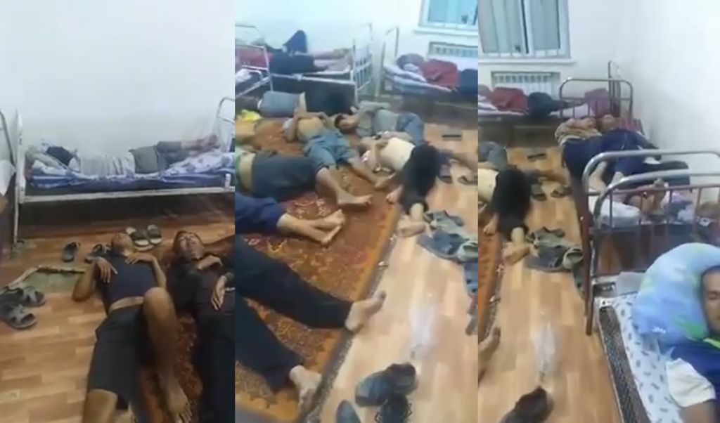 Шокирующее видео. Пациентам психдиспансера в Кашкадарье приходится спать на полу в тесной комнате  