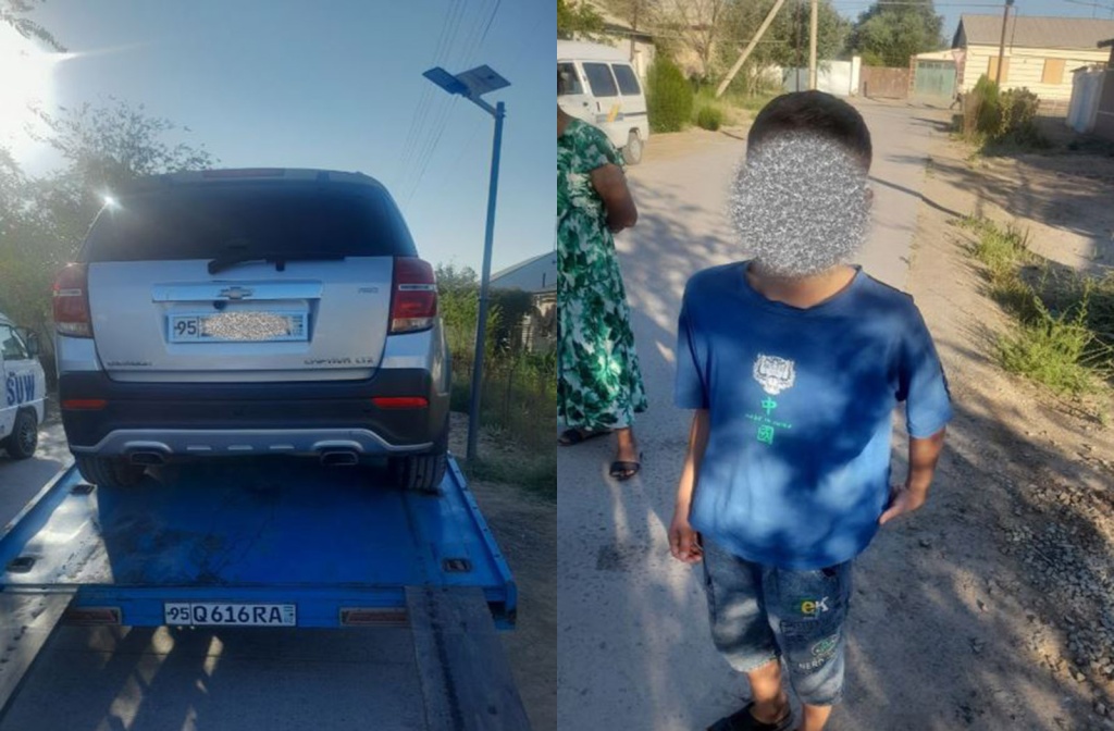 В Каракалпакстане семиклассник попался за рулем автомобиля Captiva