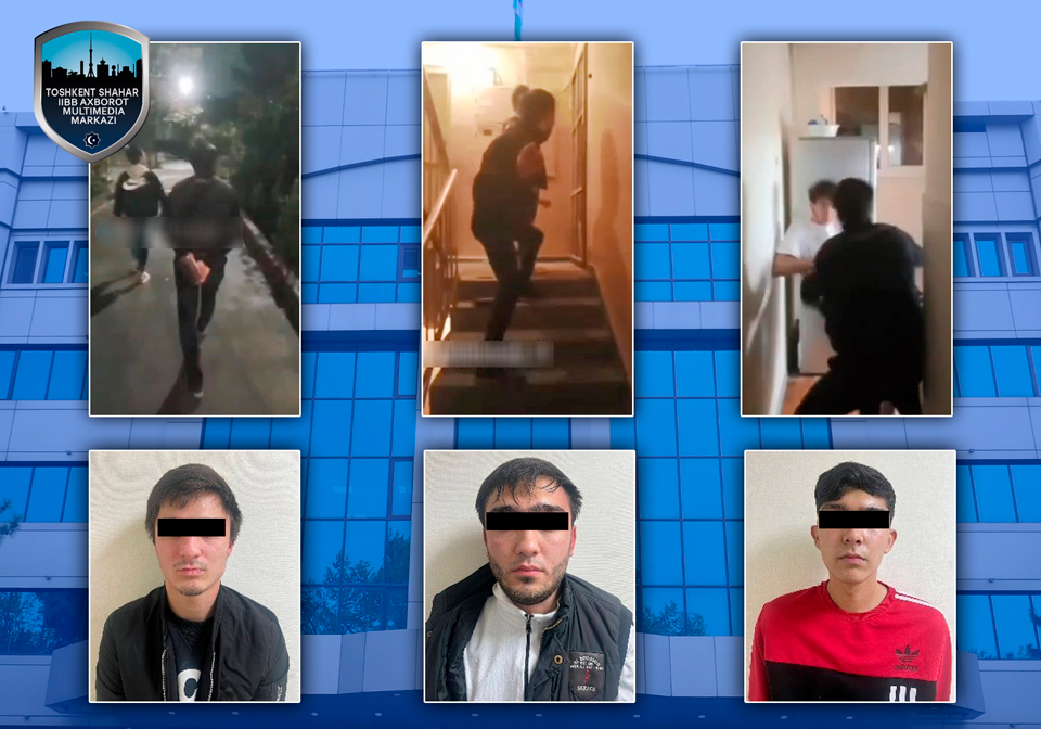 Правоохранители установили личности трех парней, которые ворвались в квартиру в Ташкенте и избили ее владельца 