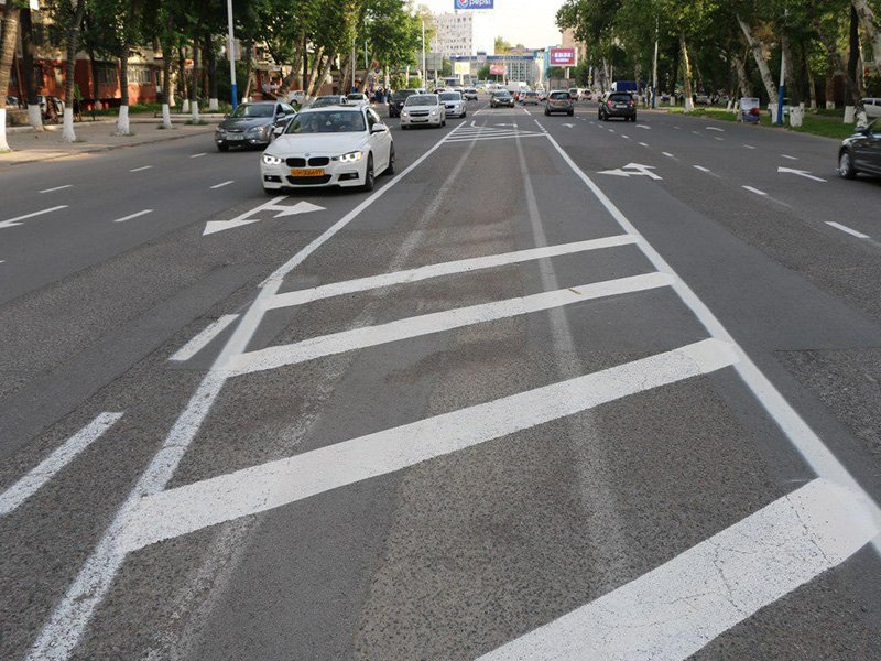 Фото: в Ташкенте появился новый вид дорожной разметки - 2